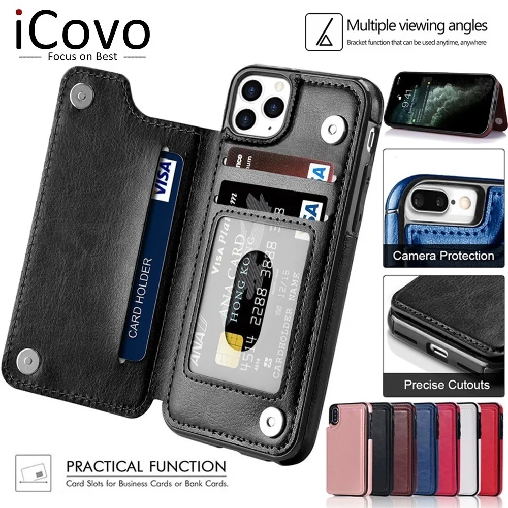 Leather Wallet Case for Huawei P30 P40 Pro Lite Back Flip Cover Mate 20 30 40 Pro Lite Card Slots Holder Kickstand Shockproof