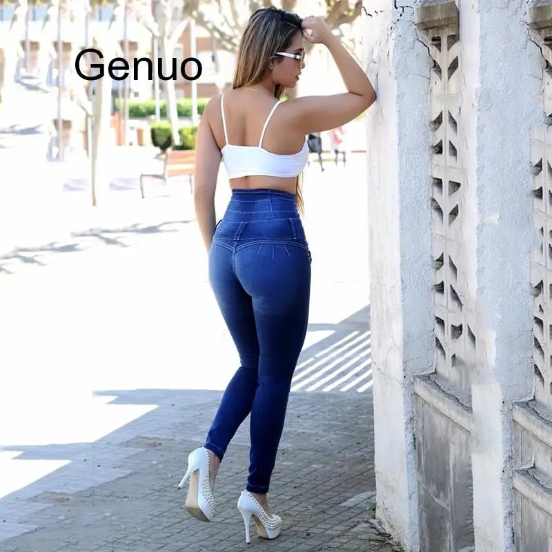 High Waist Jeans Women Light Blue 3XL Sexy Elastic Slim Jeans New Spring Korean Fashion Chic Pencil Skinny Jeans Feminina