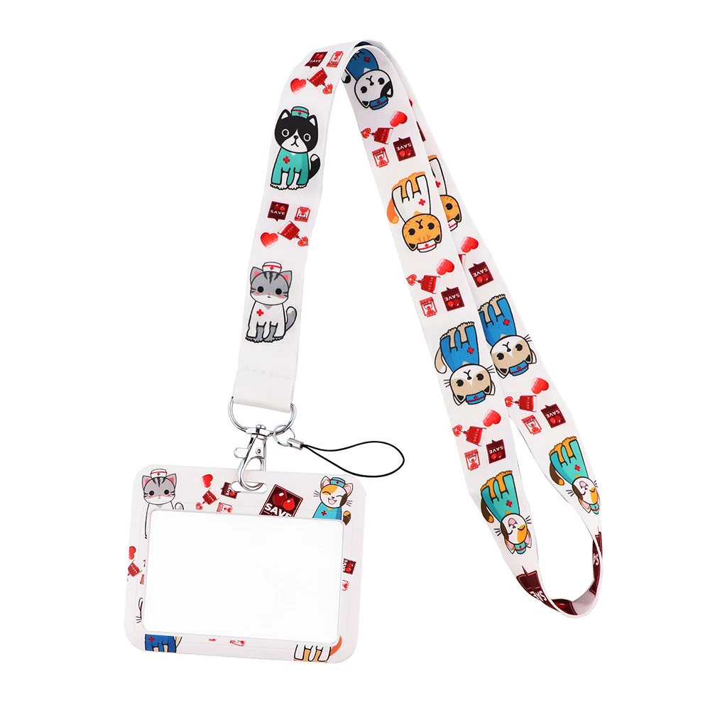 Medical Doctor Cat Bank Credit Card Holder Wallet Bus ID Name Work Card Holder For Nurse Doctor Card Cover Business Card