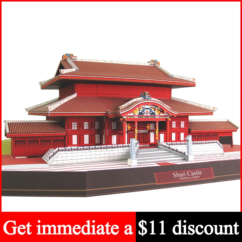 

Japan Shuri Castle Realistic 3D Paper Model House Papercraft DIY Art Origami Building Teens Adult Handmade Craft Toys QD-175