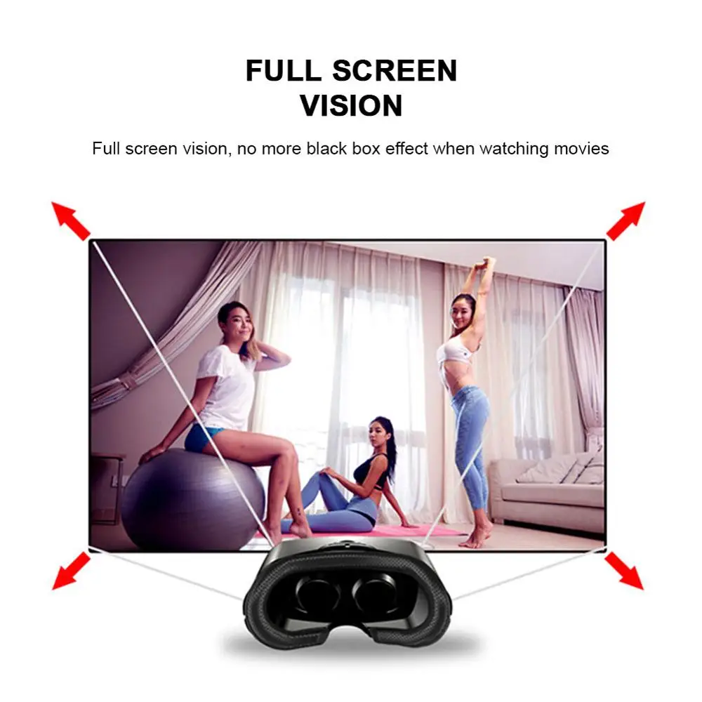 VR Virtual Reality Headset Smart Glasses 3D Helmet for Smartphones Cell Phone Mobile 7 Inches Lenses Binoculars with Controllers