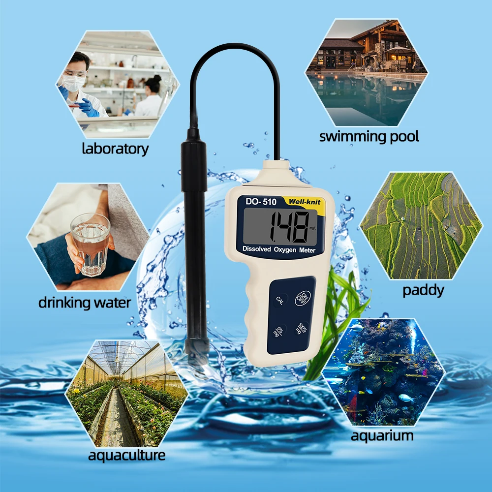 DO-510 Dissolved Oxygen Meter 0.00~19.99mg/L Concentration Dector ATC DO Oxygen Meter 0.0~255% Analyzer