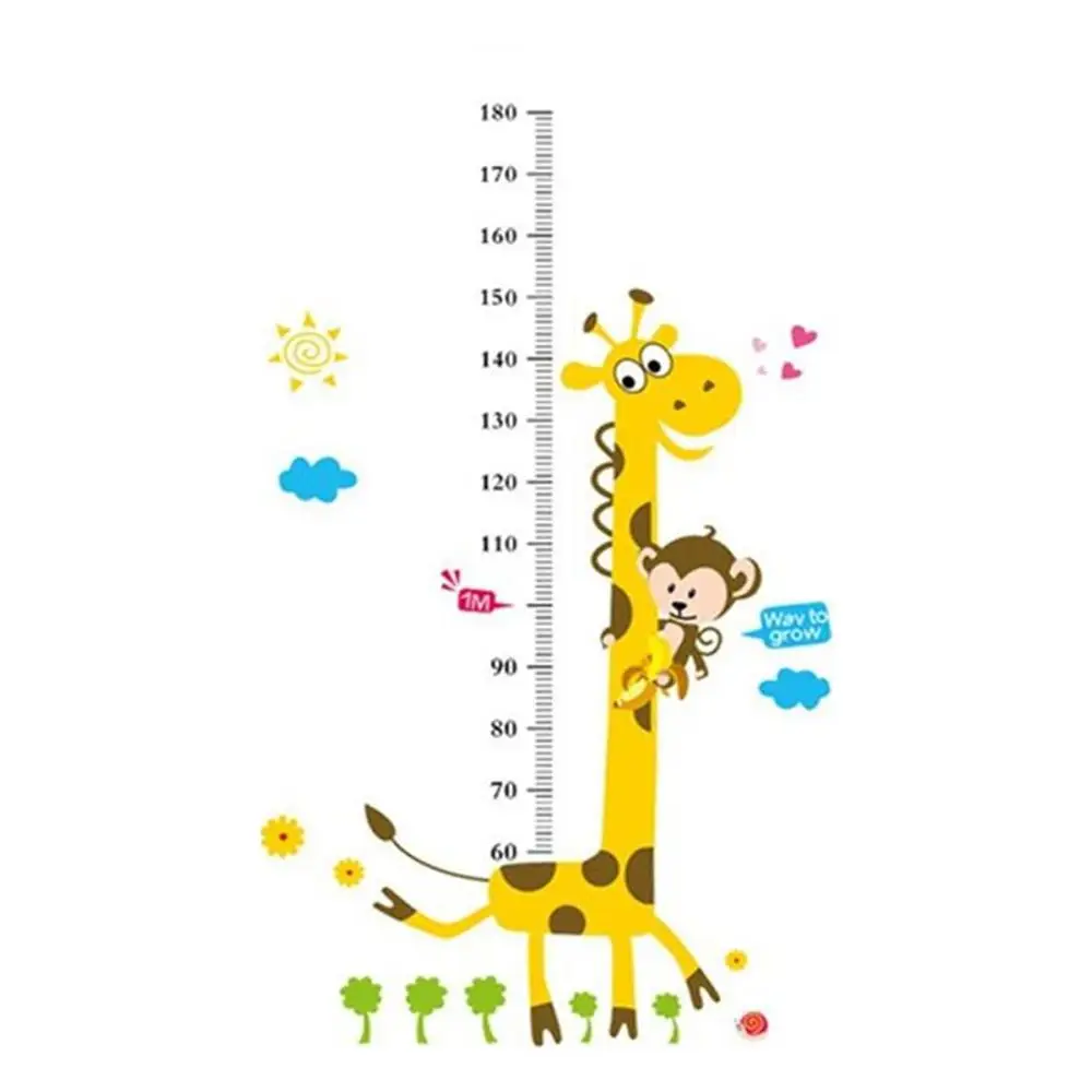 Kids Height Chart Wall Sticker Home Decor Cartoon Giraffe Height Ruler Home Decoration Room Decals Wall Art Sticker Wallpaper