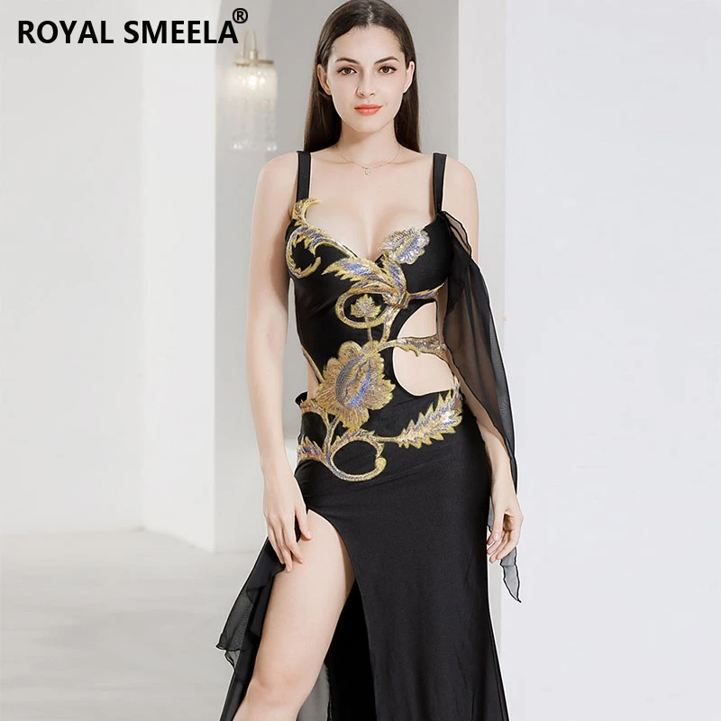 Spaghetti Strap Belly Dance Dress Long Belly Dancing Outfit Embroidery Sequin Oriental Dance Costumes Belly Dance Costume Women