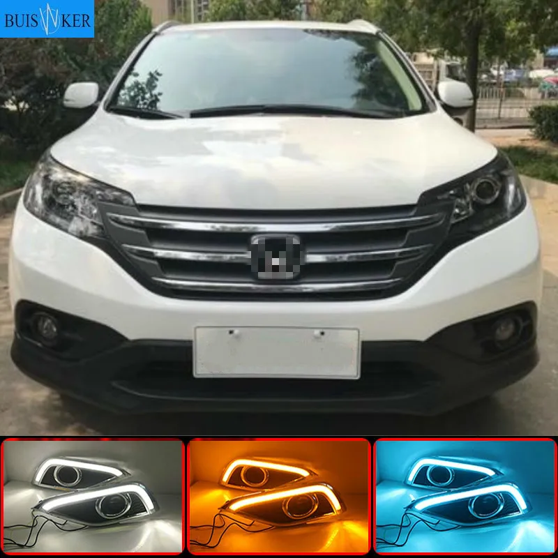 

1Pair Car LED DRL Daytime Running Lights Fog Lamp Case For Honda CR-V CRV 2012-2014 with Turning signal Day Light