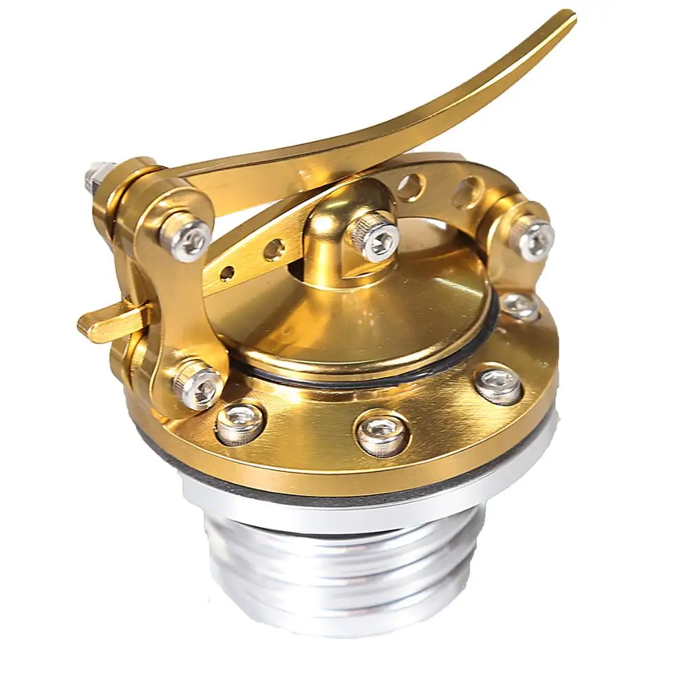 Motorcycle Black Gold Quick Release Fuel Gas Tank Oil Cap For Harley Sportster XL 1200 883 X48 Dyna Model image 3
