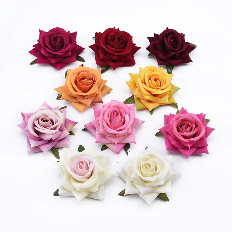 5/10Pcs Silk Roses Scrapbooking Christmas Garland Home Decoration Accessories Wedding Bridal Clearance Artificial Flowers