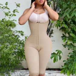 Women Colombian Body Shaper Shapewear Knee Length High Compression Girdle For Daily Or Postpartum Use Slimming Flat Belly Sheath