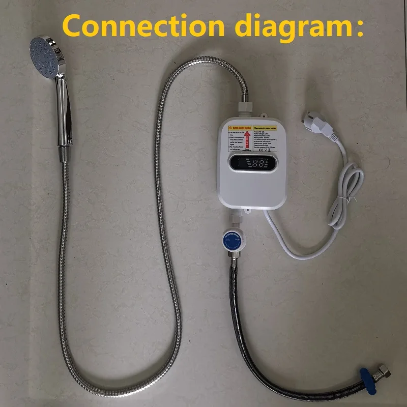 Scaldabagno bagno cucina a parete scaldabagno elettrico istantaneo temperatura Display LCD, doccia rubinetto, elettrodomestico