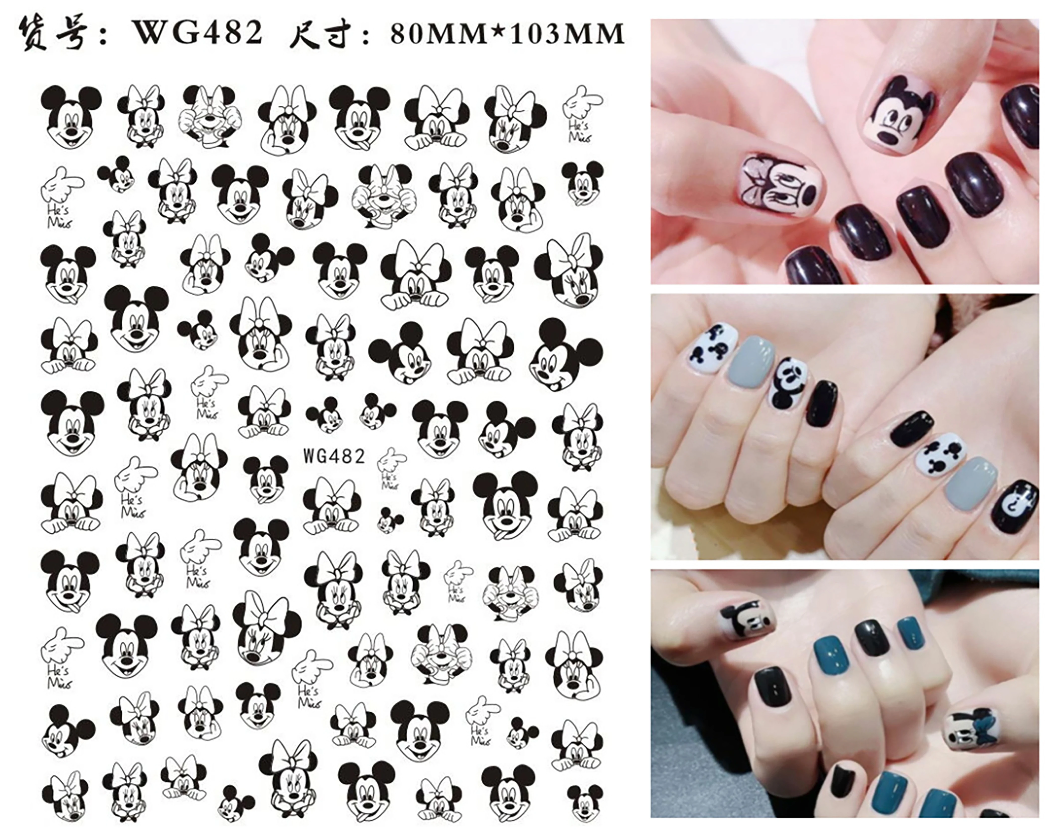 Disney Nail Slider Nail Stickers Cartoon Stickers Mickey Donald Duffy Handmade DIY Nail Art Decorative Nail Art Parts