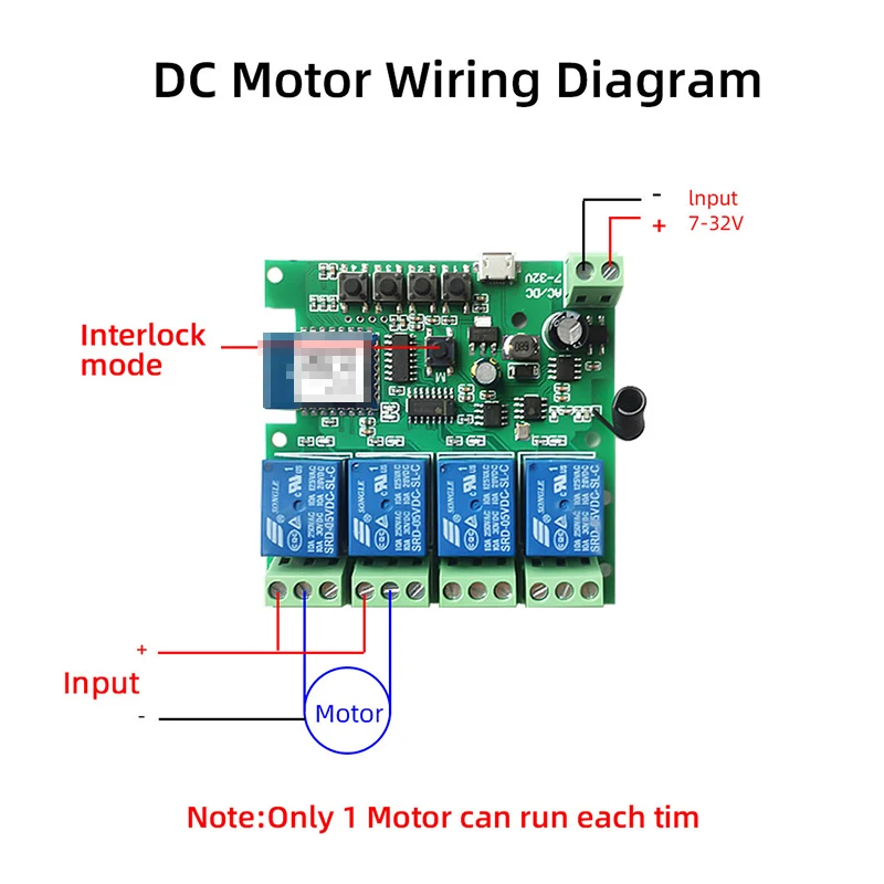 Zigbee Tuya Smart Home Relay for 2MQTT Gateway Hub,4CH Motor Switch Module,DC 12V 24V 32V 110V,4 Channel Radio RF Remote Control