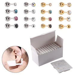 24PCS/BOX Disposable Sterile Ear Piercing Unit Cartilage Tragus Helix Self Piercing Gun NO PAIN Piercer With Safe Ball Buckle