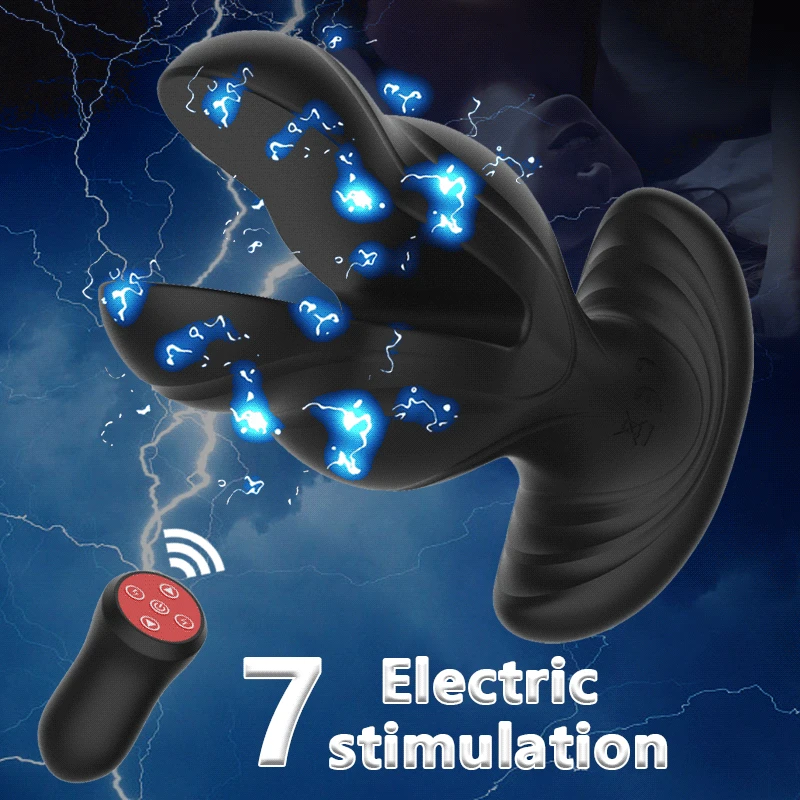 Electric Shock Prostate Massager Male Anal Dilators Vibrating Butt Plug Stimulator Remote Control Adults Anal Sex Toys for Men