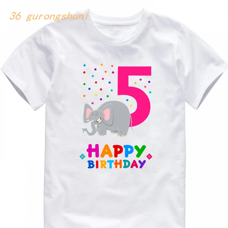 

Children's Clothing 4 To 5 Years Birthday 5th Kids T Shirt for Boys T Shirts Kid Girl T-shirts Children Tops for Girls Clothes