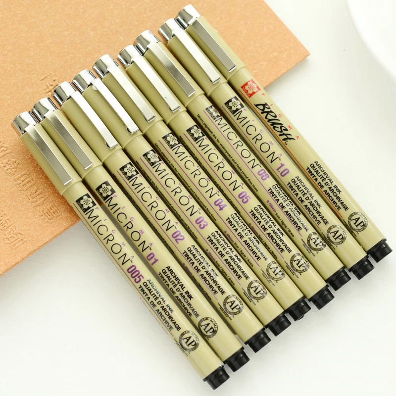 1pcs Sakura Pigma Micron Fine Pen Waterproof Smooth Black Ink Fineliner Drawing Pens Art Sketch Marker Liner Rotulador Tekenen