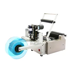 Semi Automatic Round Bottle Labeling Machine Labeler Sticker Paper Plastic Labelling Device Sticking Label With Printer