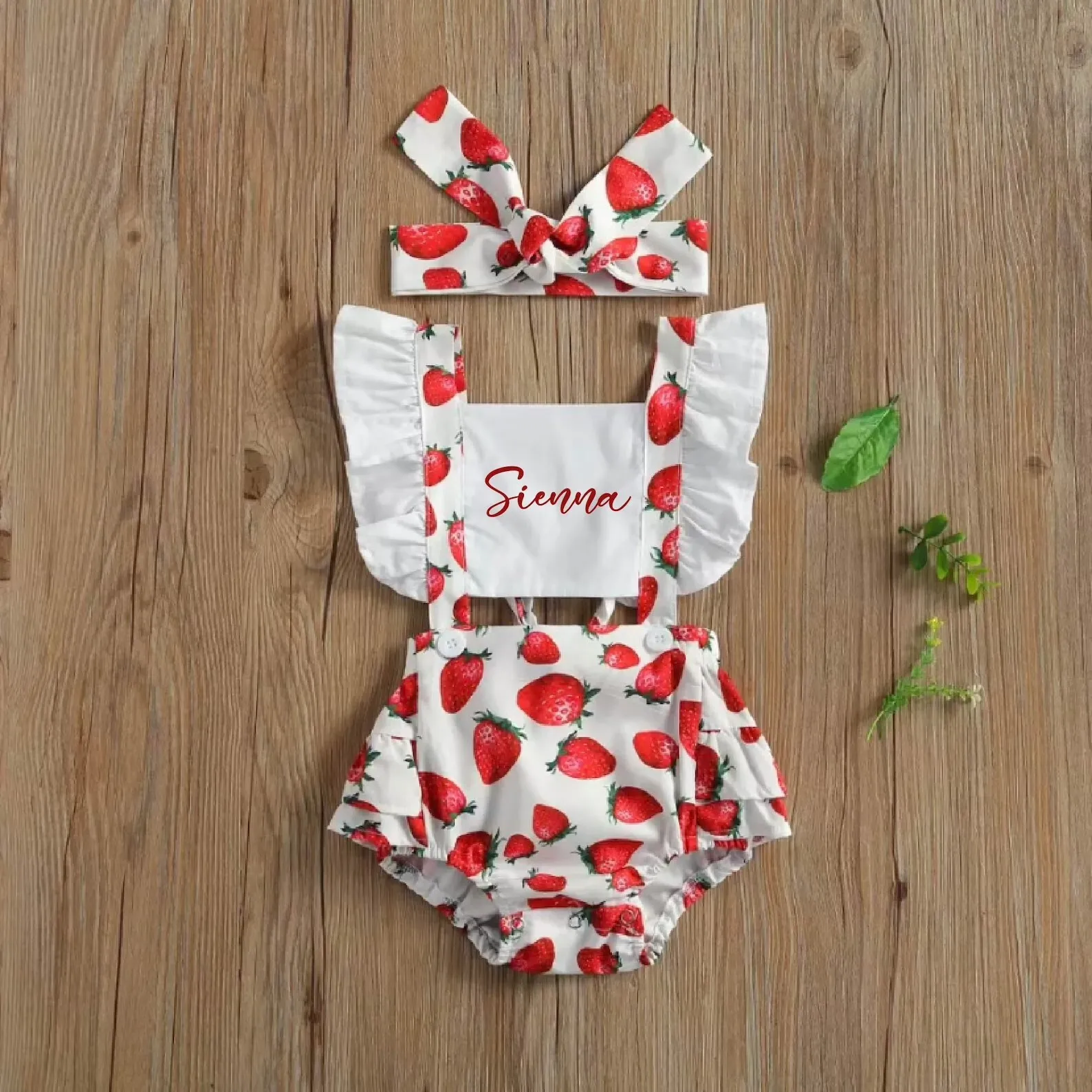 Baby Girl Strawberry Outfit Personalized Berry First Birthday Outfit Sweet Birthday Clothes Baby Shower Gift Toddler Photoshoot