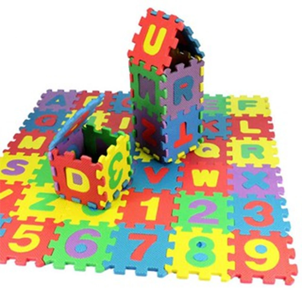 Colorful Alphabet And Numbers Foam Puzzle Play Mat 36 Tile Baby Crawling Rug