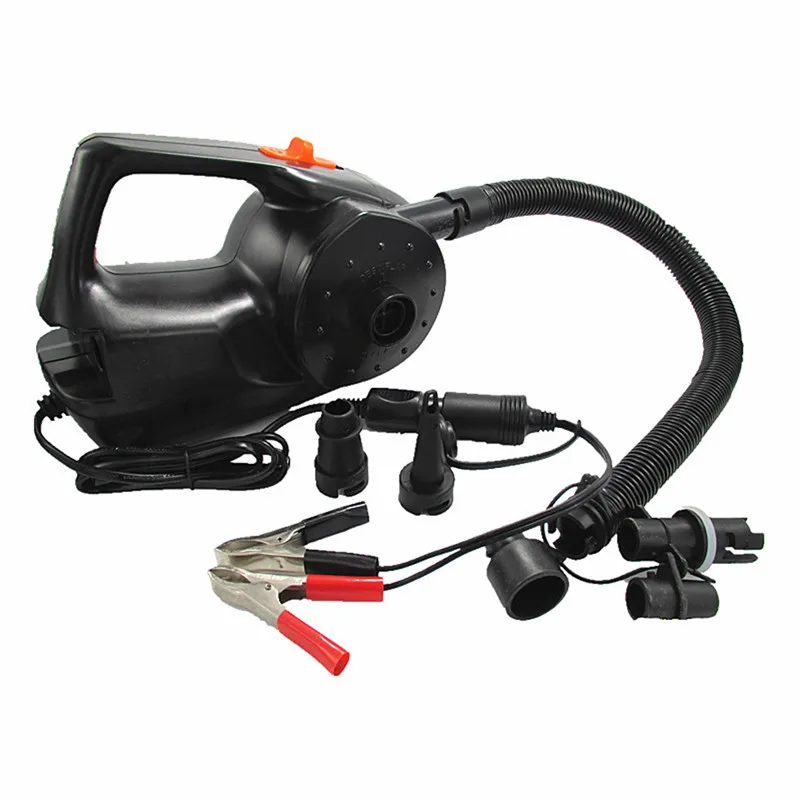 Imagem -02 - Carro Rechargable Bomba de ar Inflável Elétrica para Caiaque Barco Piscina Almofadas ar Bola Ventilador Portátil Automático 12v 100w