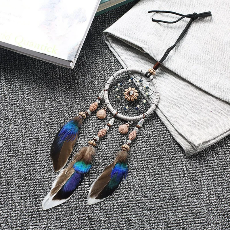 Dream Catcher Car Hanging Ornaments Feathers Car Mirror Pendant Car Accessories For Girls Home Auto Interior Decor Car Pendants