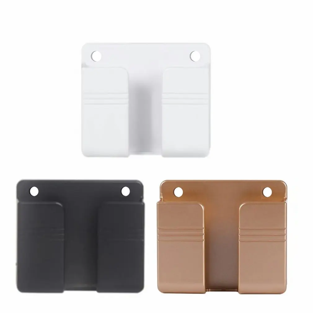 Wall Mounted Organizer Storage Box Remote Control Mounted Mobile Phone Plug Wall Holder Charging Multifunction Holder Stand