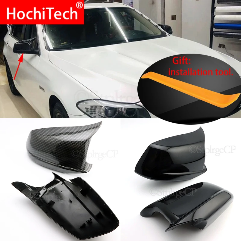 

For BMW 5 Series F10 F11 F18 2010-13 Pre-LCI Black/Carbon Fiber Look Rearview Mirror Caps Car Door Wing Mirror Cover Replacement