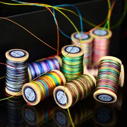 Roll Of 0.3mm polyamide fibre line  Hand-woven embroidery thread Tassels Line 50M High strength 3 Strands Thread multicolour