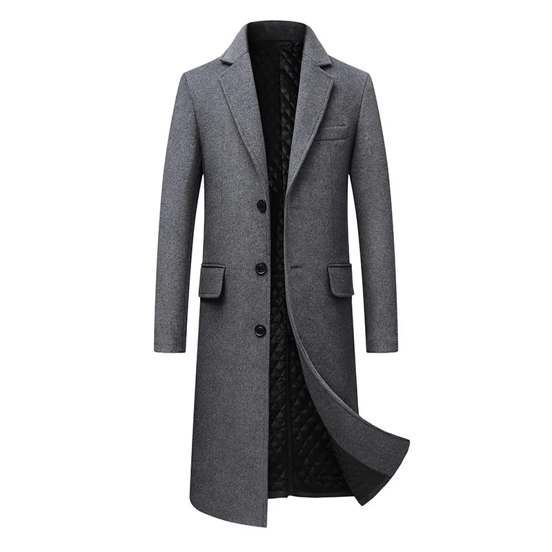 

2021 New Arrival Extra Long Hommes Mélanges De Laine Manteaux D'hiver