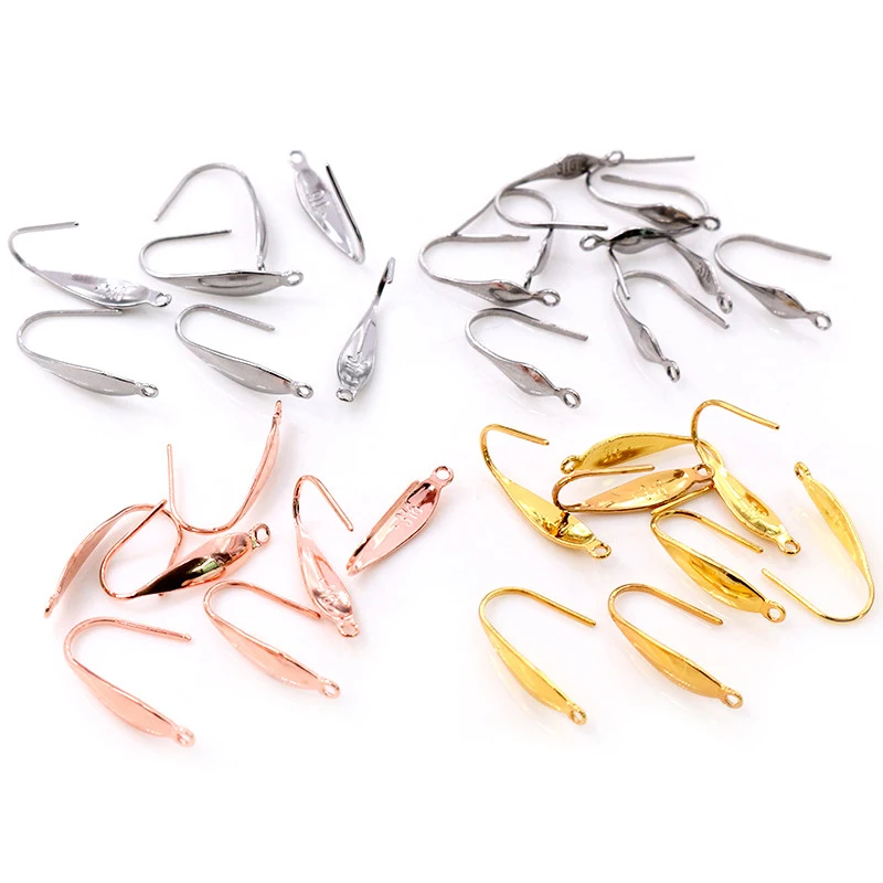 

20*10mm 20pcs/Lot 316 Stainless Steel Gold Rose Gold High Quality Earring Hooks Wire Settings Base Settings Whole Sale