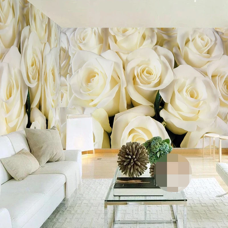 Custom Photo Mural Wallpaper Yellow Rose Flower Beautiful Modern Living Room Bedroom Dining Room Decoration Papel De Parede 3D