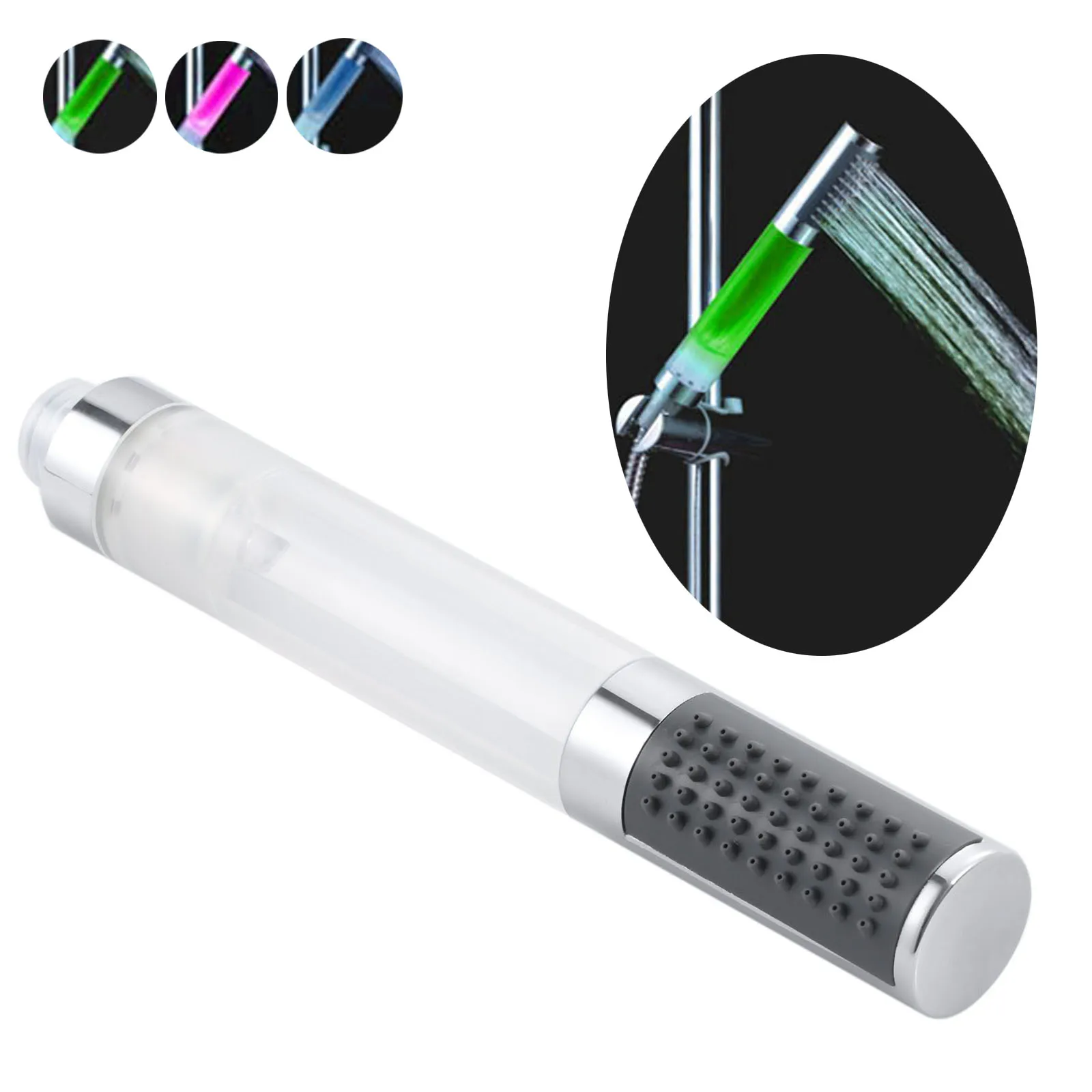 

Temperature Sensor Led Shower Head RGB Light Led Bath Shower Faucet Water Temperature Control 3 Colors Change Light for Bathroom