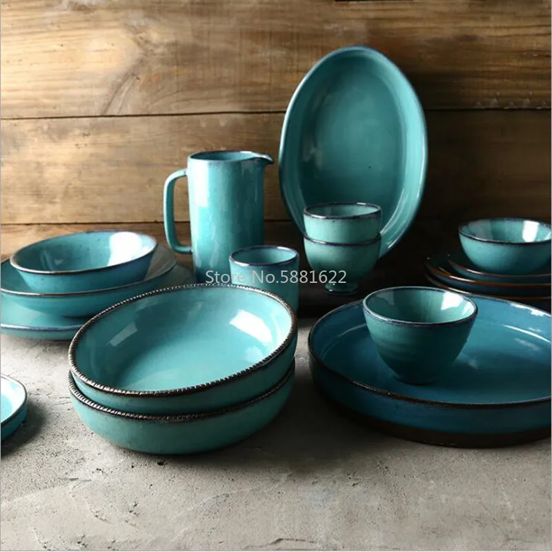 Porcelain Dinner Plate Set Kitchen Plate Ceramic Tableware Food Dishes Rice Salad Noodles Bowl Soup Kitchen Cook Tool