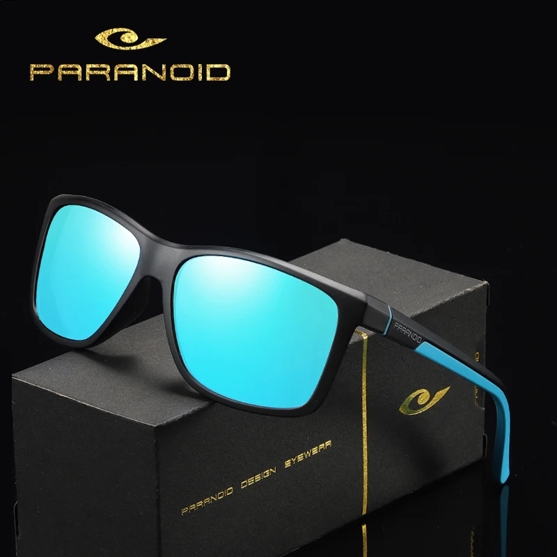 PARANOID Vintage TR90 Sunglasses Polarized Men's Sun Glasses For Men Square Shades Black UV400 Oculos Male 8 Colors Model 8652