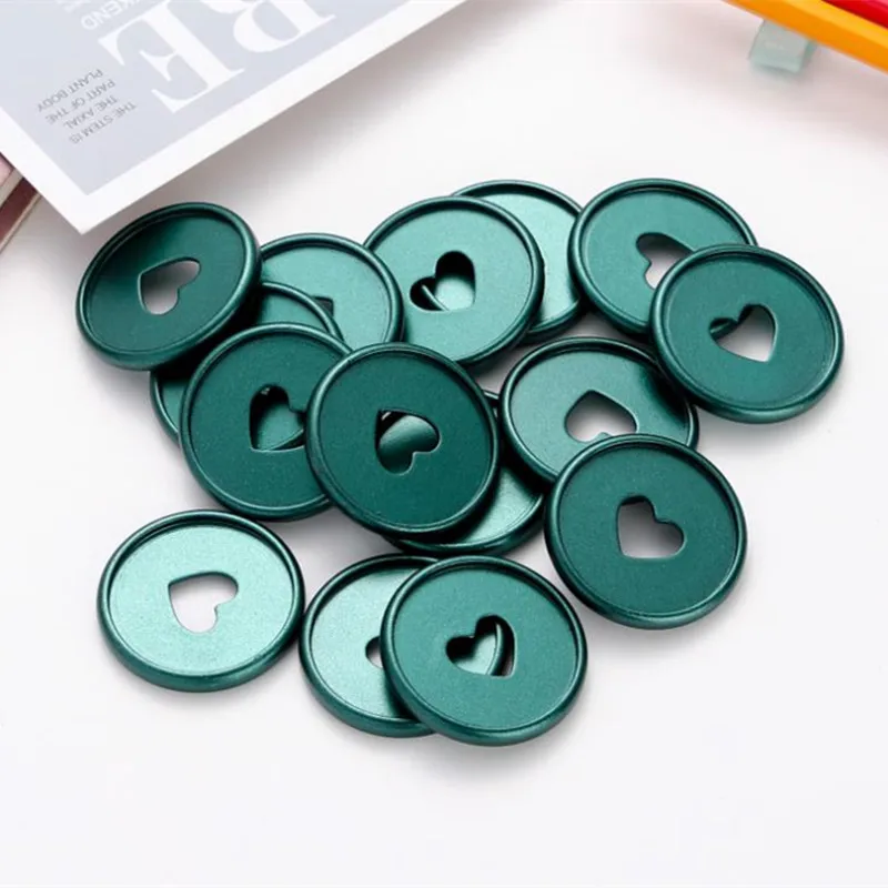 100 Chiếc Mờ Trái Tim Chất Kết Dính Nhẫn Cho Máy Tính Xách Tay 24Mm Diy Nhà Quy Hoạch Đĩa Rời Lá Nấm Chất Kết Dính Cho Thêu Sò A20-S7