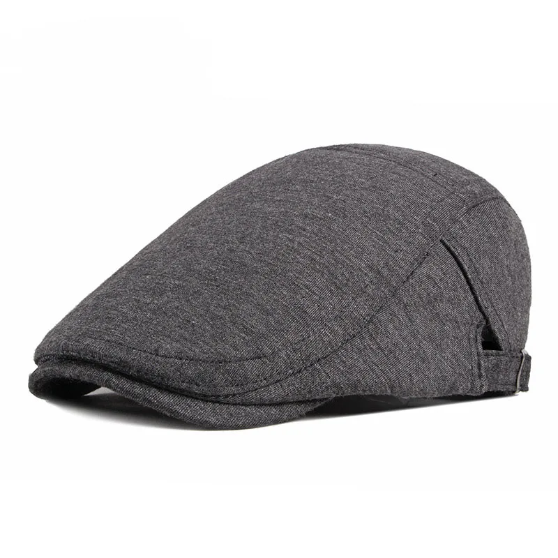 Spring Autumn Beret Men British Retro Simple Cap Women Korean Style Trend Fashion All-Match Cotton Windproof Forward Hat D15