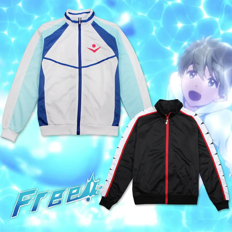 Free!  Iwatobi Club Rin Matsuoka Deluxe Edition Uniform Jacket Coat Suit Cosplay Costume Samezuka Academy Logo Boys Outfit