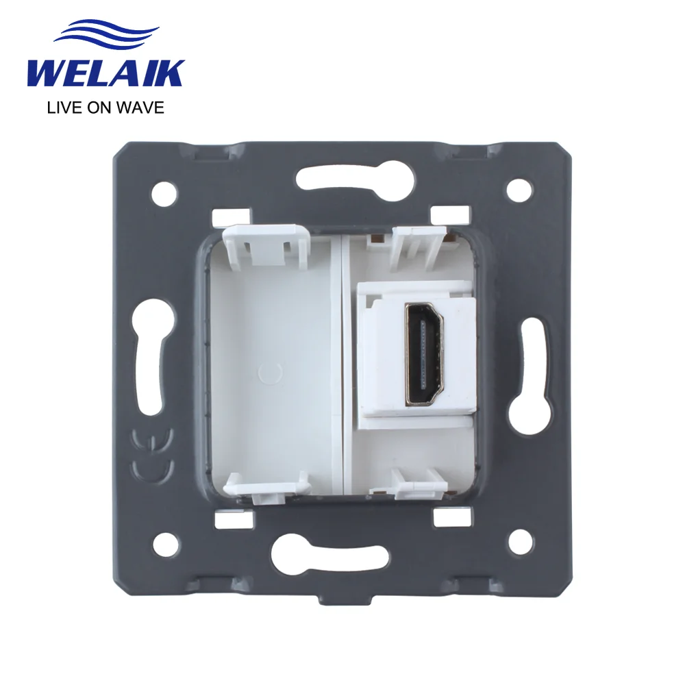 WELAIK EU Standard DIY Parts-Wall HDMI V1.4 compatible-socket  parts-Without Glass-Panel A8HDW