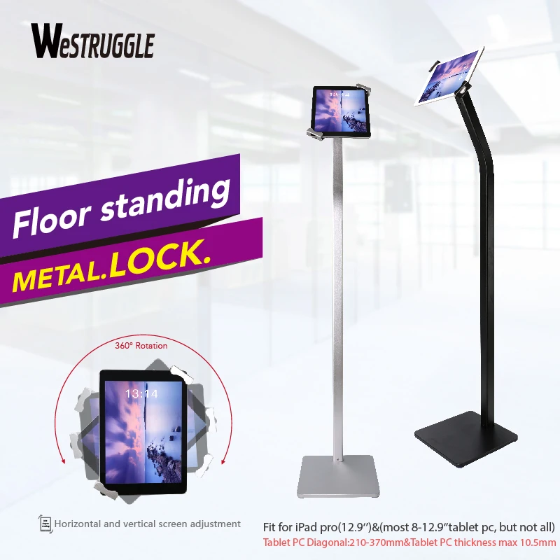 Anti-Theft Universal Tablet display floor stand for 7.9-12.9