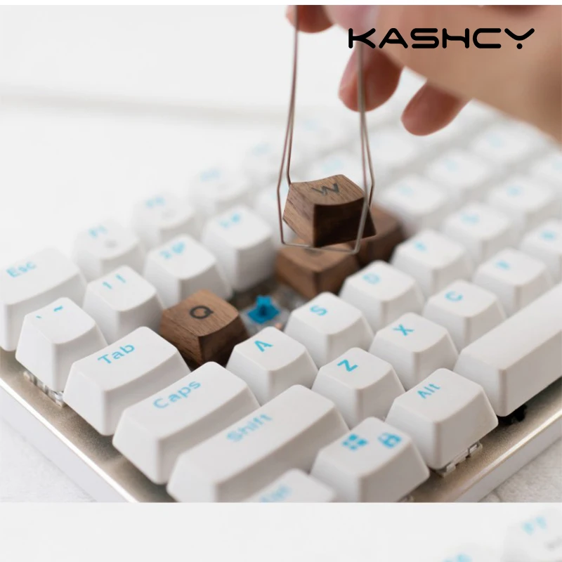 Kashcy wood engraving characters keycap for mechanical keyboard walnut solid wooden keycaps spacebar Esc Cherry mx OEM