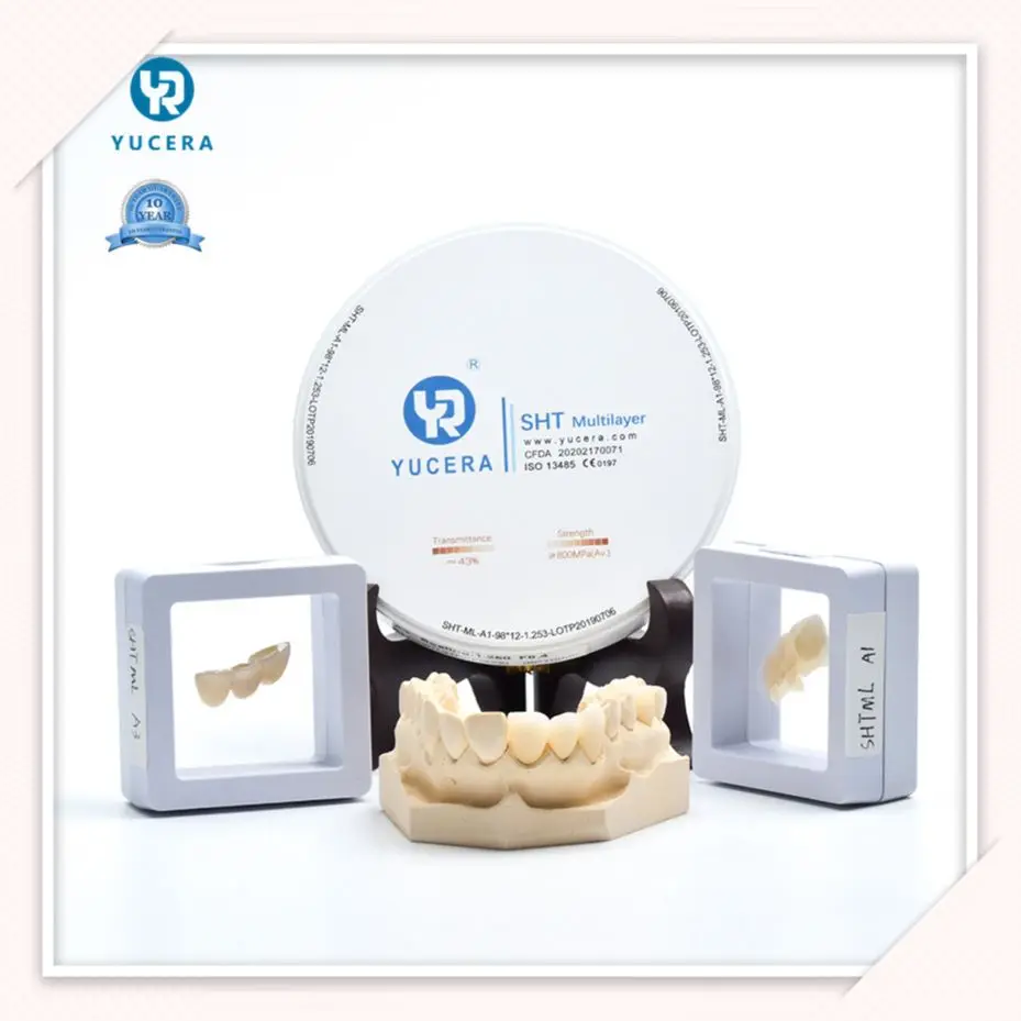 

Yucera SHT Multilayer Zirconium Blank CAD CAM Ceramic Dental Materials Denture Teeth