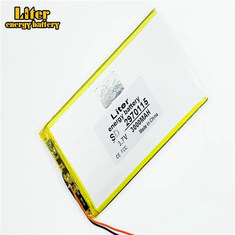 แท็บเล็ต 3.7 V 3000 mAh แบตเตอรี่ยี่ห้อแท็บเล็ตทั่วไปแบตเตอรี่ลิเธียมโพลิเมอร์ 2970115 7 นิ้วแท็บเล็ตพีซีแบตเตอรี่