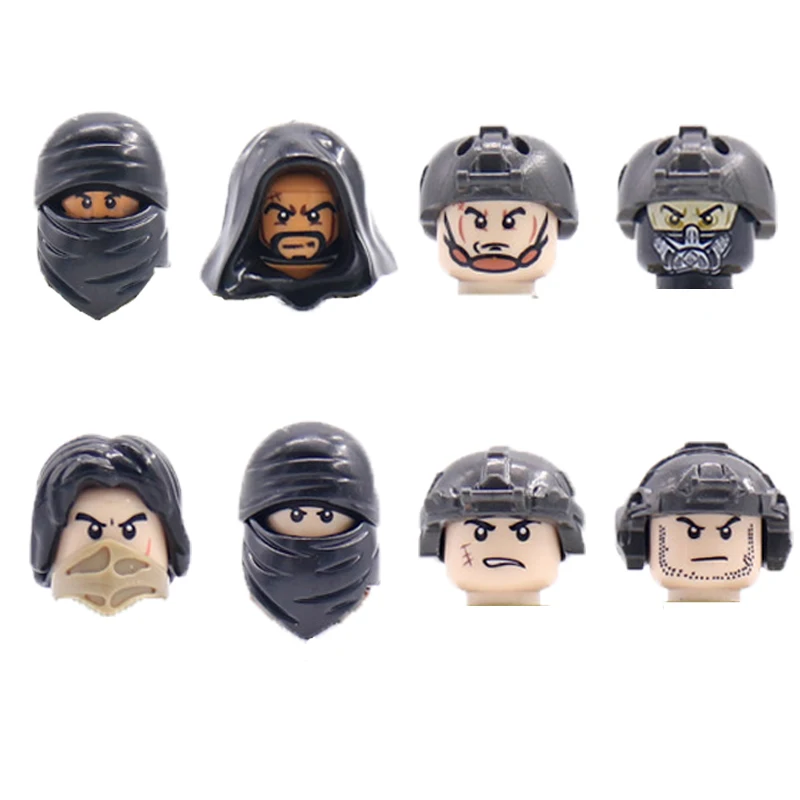 Modern Military Building Blocks Figures Mini Bricks Toys Gifts Police Weapons Guns Thief Turban Scarf Mask Helmet DIY Children