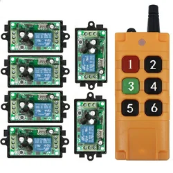 6*1 Channel Relay Wireless Remote Control Light Switch 10A Relay Radio 12V Receiver Module 50-500M Power Industrial Transmitter