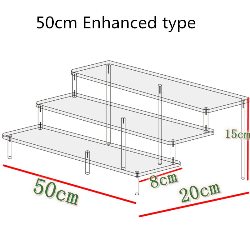 Acrylic Display Stand Rack Shelf Pottery Storage Rack Doll Clay Figurine Display Stand Transparent Ladder Shelf Custom Available