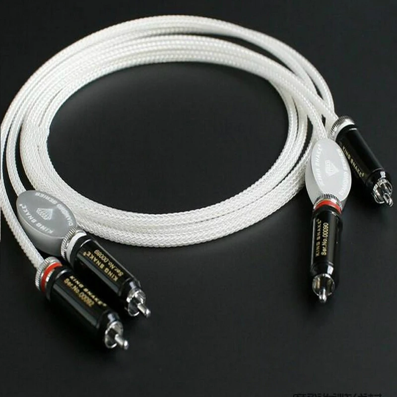 King Snake Diamond Series Silver RCA Cable CRYO-196 Male To Male RCA Interconnect Audio Cable