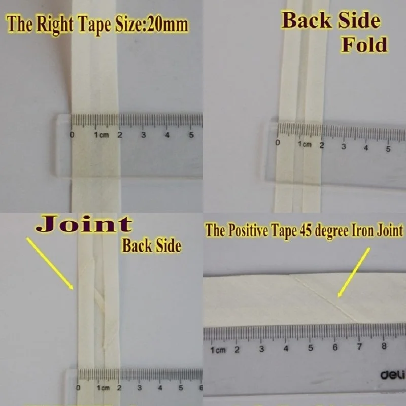 100% katun Bias tape, 20mm lebar 3/4 "Ironed Single lipat mengikat Bias Tape untuk garmen kerajinan DIY membuat tangan 5m/lot