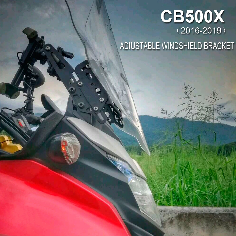 For Honda CB500X 2016 2017 2018 2019 CB 500 X Motorcycle Adjustable Windshield Kit & GPS Navigaton Mount Phone Bracket