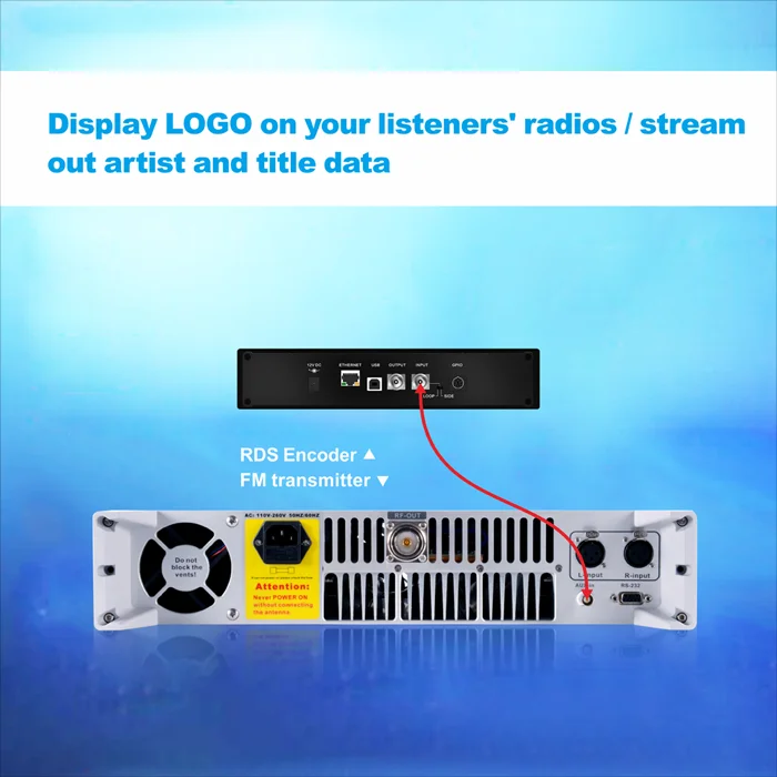 FMUSER 5000W FM Transmitter + RDS Encoder + 4-Bay Dipole Antenna + Coaxial Cable Complete Set