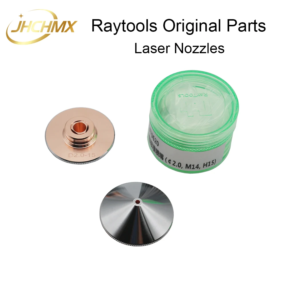 JHCHMX-boquillas láser de Raytools, doble capa única, diámetro de 32mm, M14, H15, boquillas de cobre originales para cabezal de corte láser de fibra Raytools