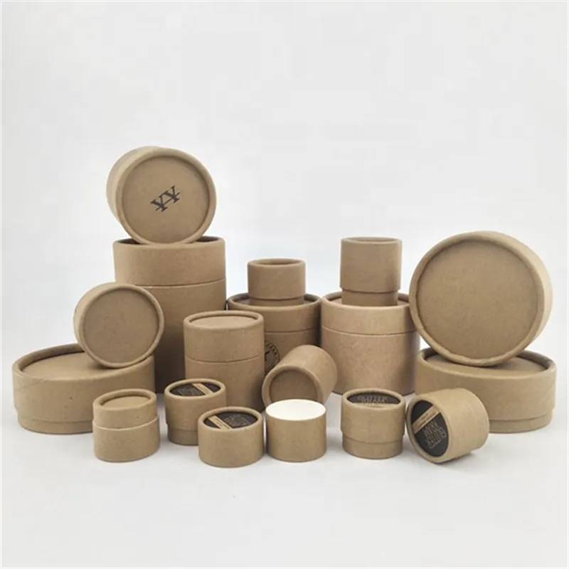 Kraft Paper Cosmetic Container, Cardboard Cream Jar, Lip Balm, 100% Biodegradable, Eco Friendly, 0.3OZ,50 PCs/Lot